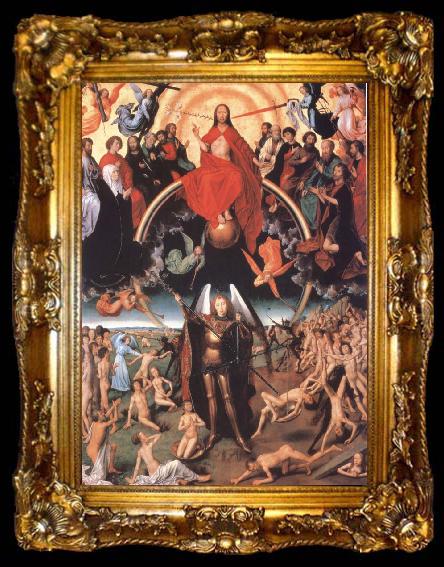 framed  Hans Memling Last Judgment Triptych, ta009-2
